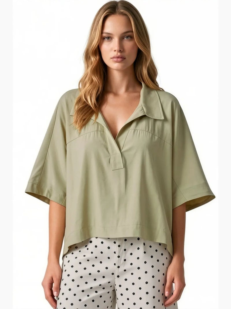 Blouse en mélange de modal busem Vert menthe - Kiabi