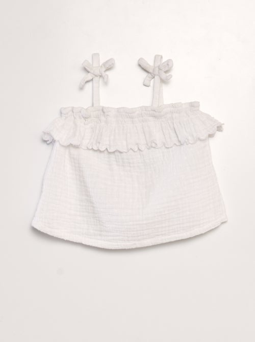 Blouse en plumetis en gaze de coton - Kiabi