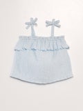 Blouse en plumetis en gaze de coton Bleu - Kiabi