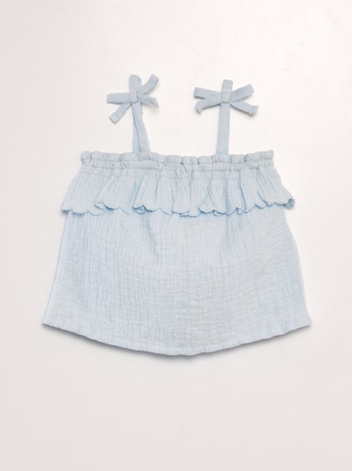 Blouse en plumetis en gaze de coton - Kiabi