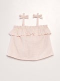 Blouse en plumetis en gaze de coton Rose - Kiabi