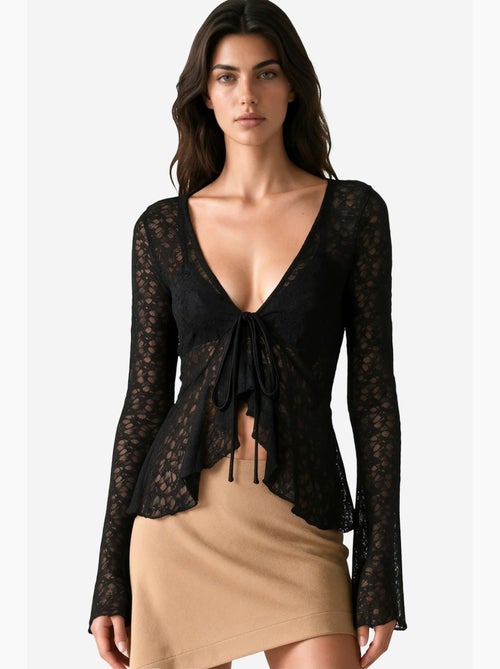 Blouse en polyamide et élasthanne busem - Kiabi Blouse en polyamide et élasthanne busem - Kiabi