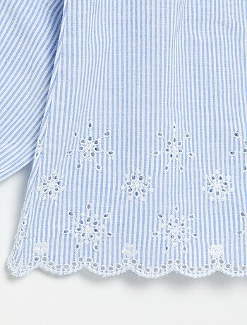 Blouse en popeline avec broderies