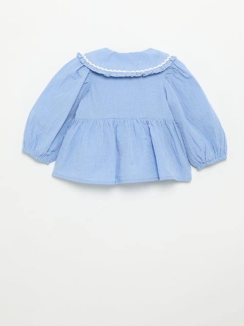 Blouse en popeline avec col claudine - Kiabi