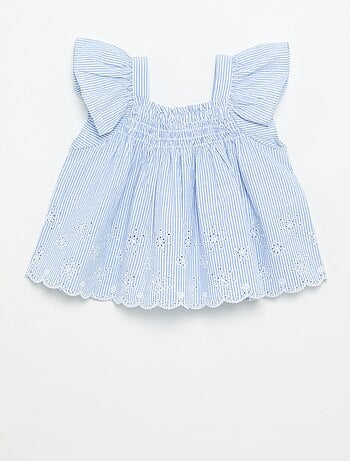 Blouse en popeline avec volants