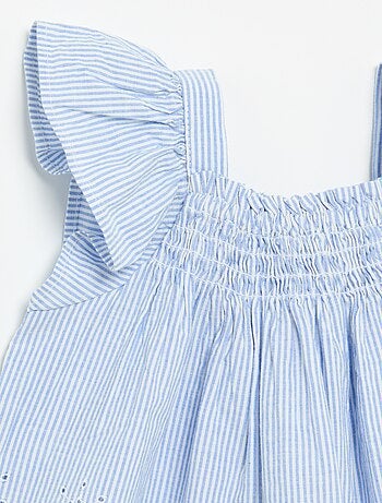 Blouse en popeline avec volants