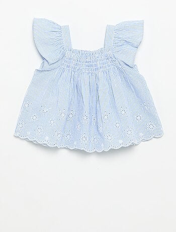 Blouse en popeline avec volants
