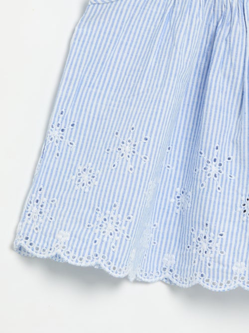 Blouse en popeline avec volants - Kiabi