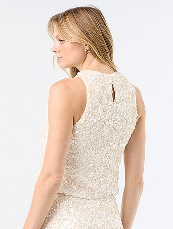 Blouse en sequins sans manches