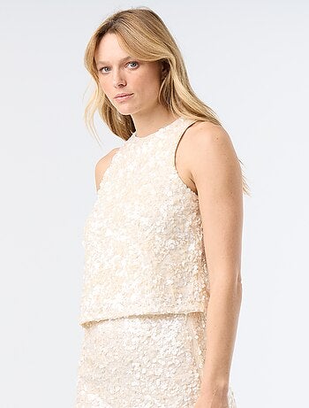 Blouse en sequins sans manches