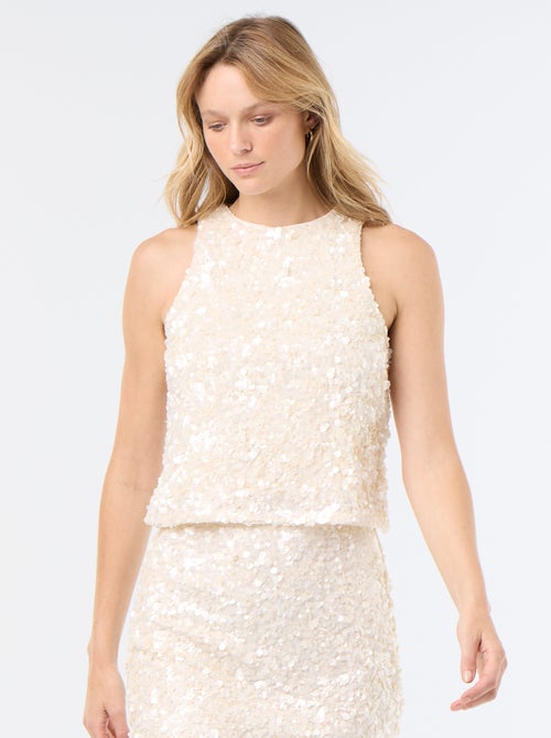 Blouse en sequins sans manches - Kiabi