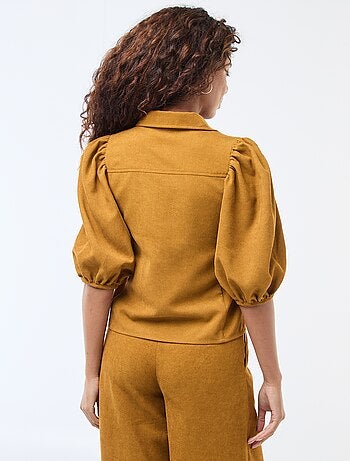 Blouse en velours avec manches 3/4