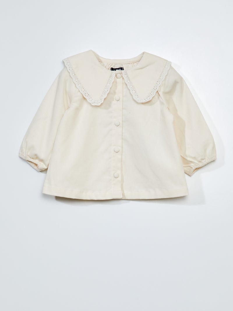 Blouse en velours blanc - Kiabi