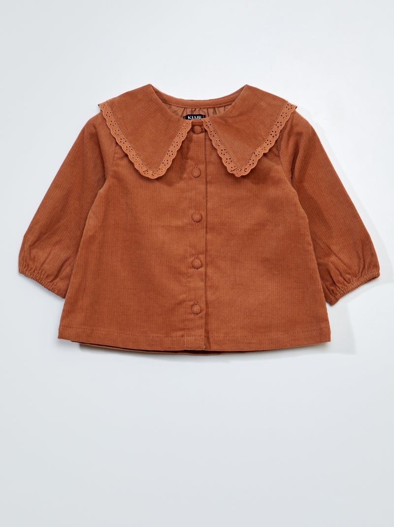Blouse en velours Marron - Kiabi