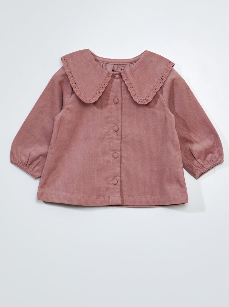 Blouse en velours Mauve - Kiabi