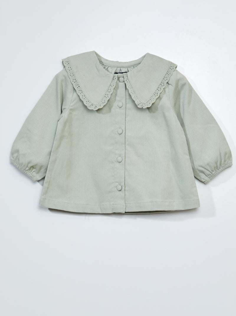 Blouse en velours Vert - Kiabi