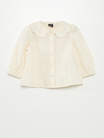 Blouse en voile de coton avec broderies anglaises