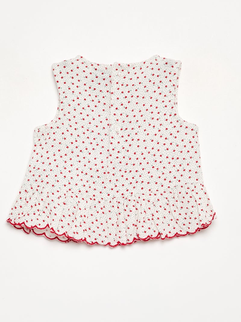 Blouse en voile de coton Blanc - Kiabi