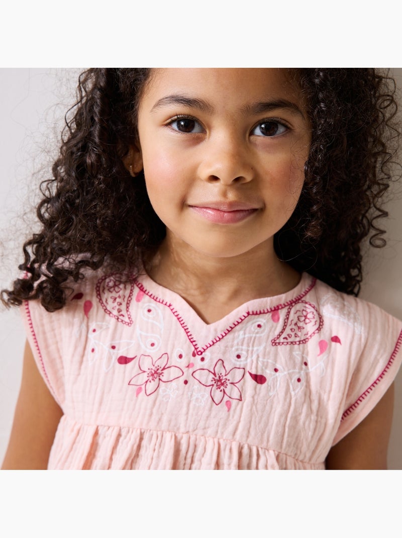 Blouse enfant en gaze de coton Arizona Rose - Kiabi