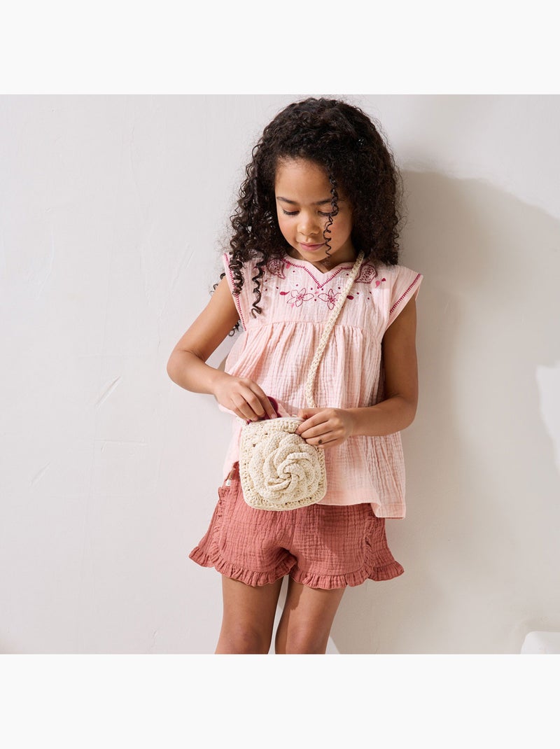 Blouse enfant en gaze de coton Arizona Rose - Kiabi