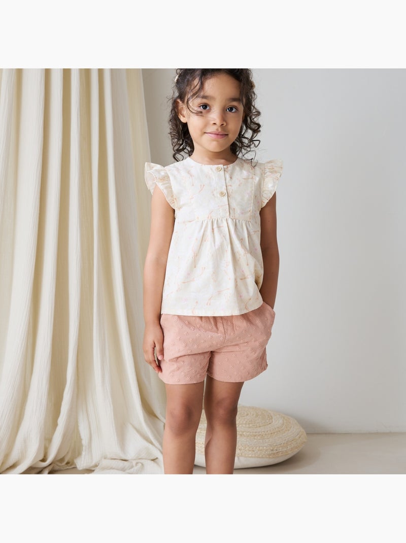 Blouse enfant en popeline Poésie d'été Beige - Kiabi
