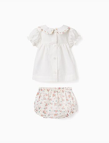 Blouse et bloomer en coton avec volants