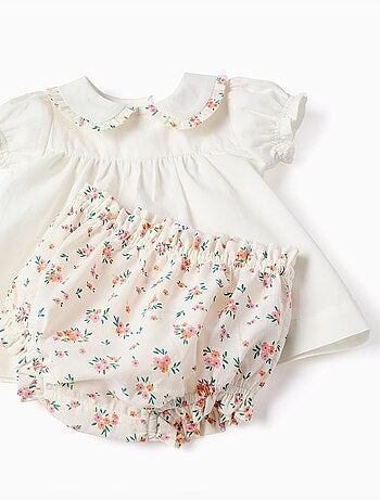 Blouse et bloomer en coton avec volants