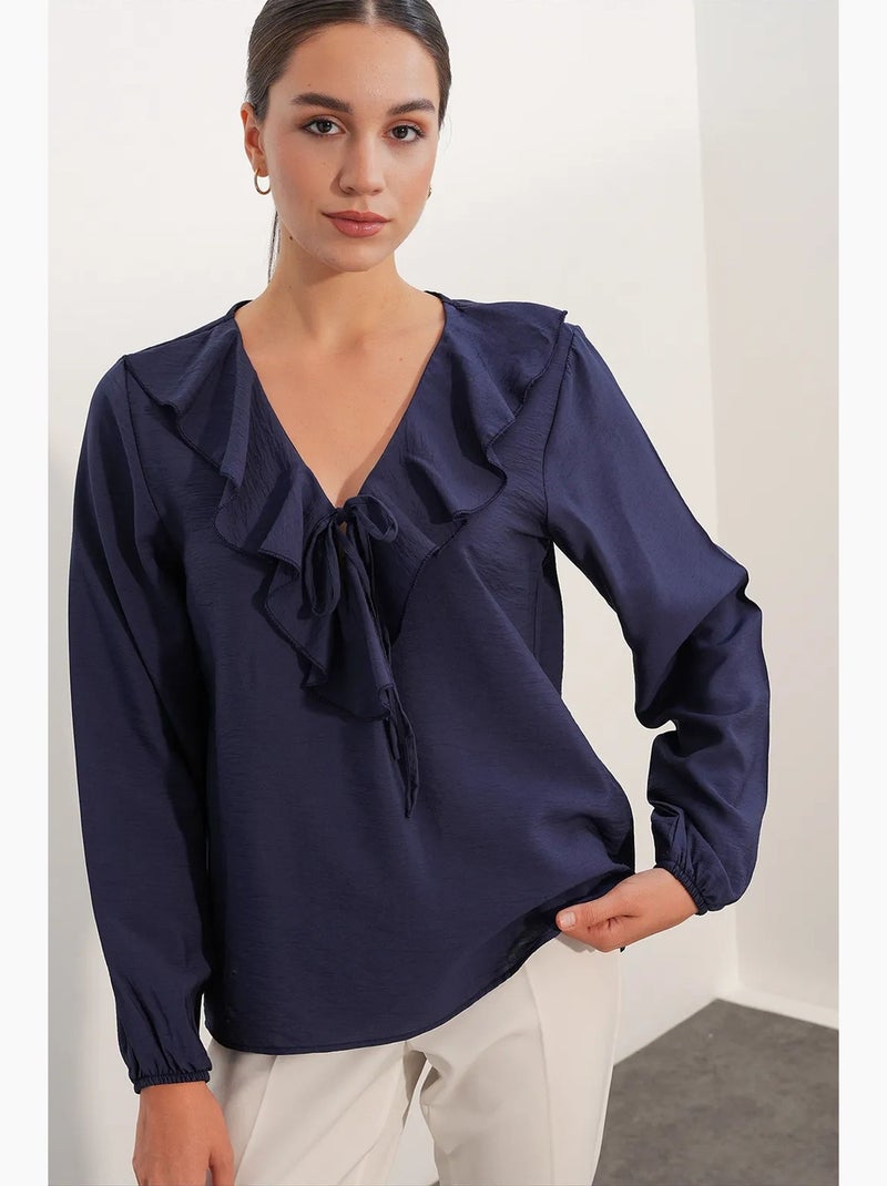 Blouse femme en mélange de viscose bdart Bleu marine - Kiabi