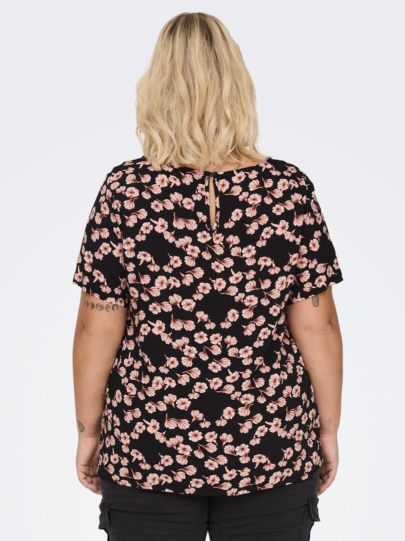 Blouse fleurie 'Only Carmakoma' Noir - Kiabi
