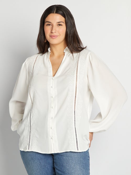 Blouse fluide avec fils métallique - Kiabi