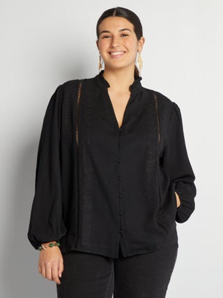 Blouse fluide avec fils métallique