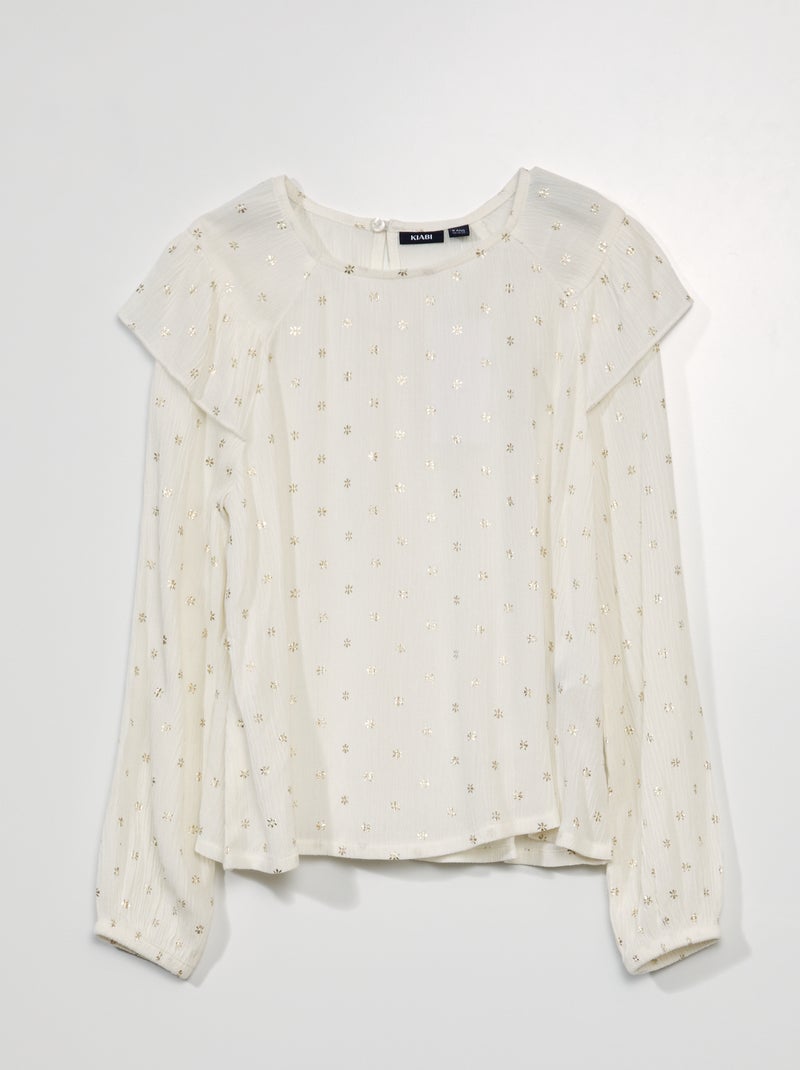Blouse fluide avec imprimé Blanc - Kiabi