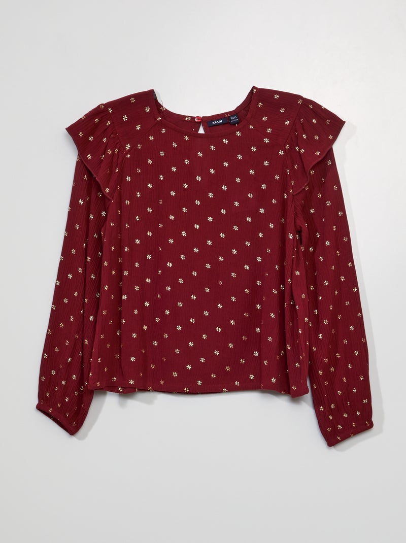 Blouse fluide avec imprimé Rouge - Kiabi