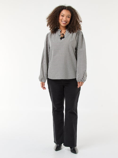 Blouse fluide carreaux vichy - Kiabi