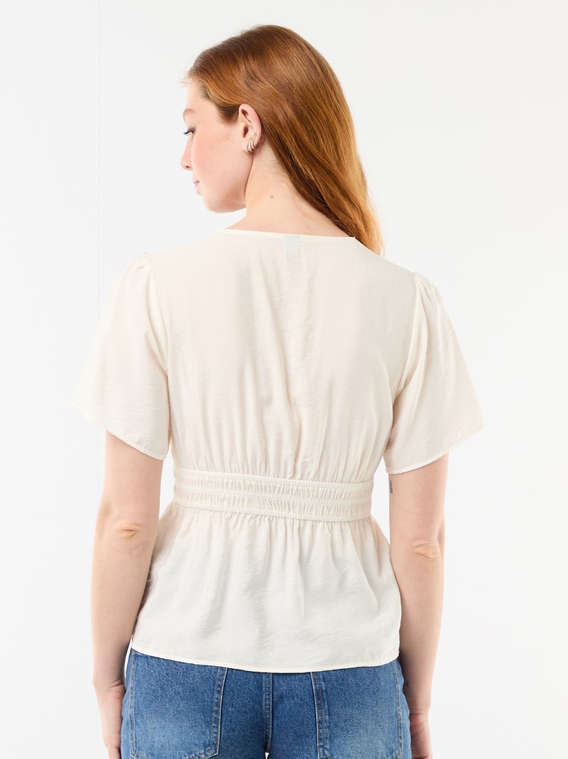 Blouse fluide coupe évasée Blanc - Kiabi