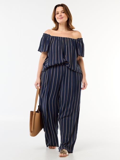 Blouse fluide crêpée à manches courtes - Kiabi