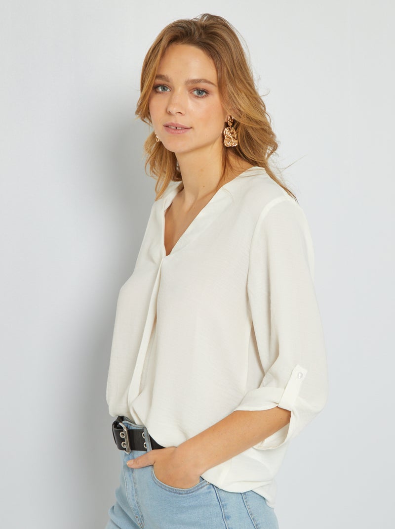 Blouse fluide encolure V 'JDY' blanc - Kiabi