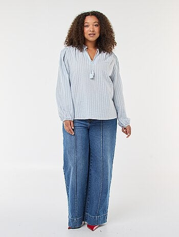 Blouse fluide fines rayures