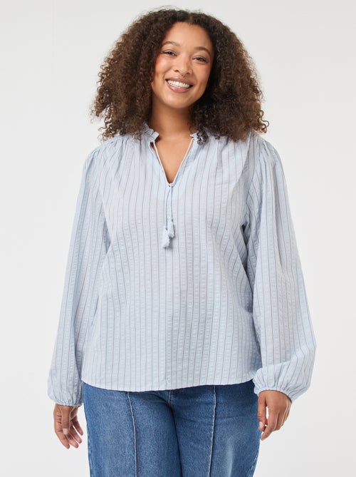 Blouse fluide fines rayures - Kiabi