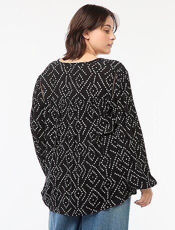 Blouse fluide imprimée en maille crêpe