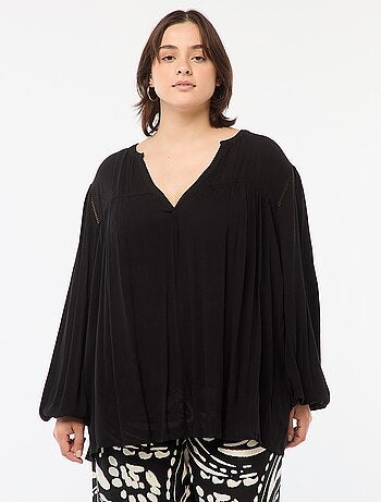 Blouse fluide imprimée en maille crêpe