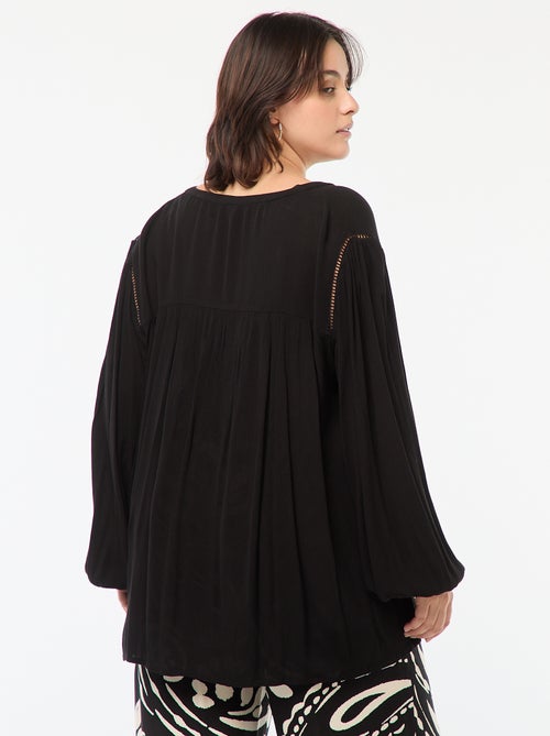Blouse fluide imprimée en maille crêpe - Kiabi