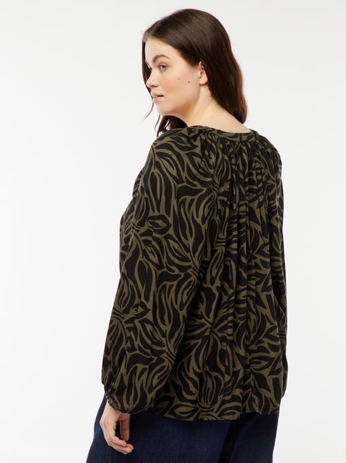 Blouse fluide imprimée en maille crêpe - Kiabi