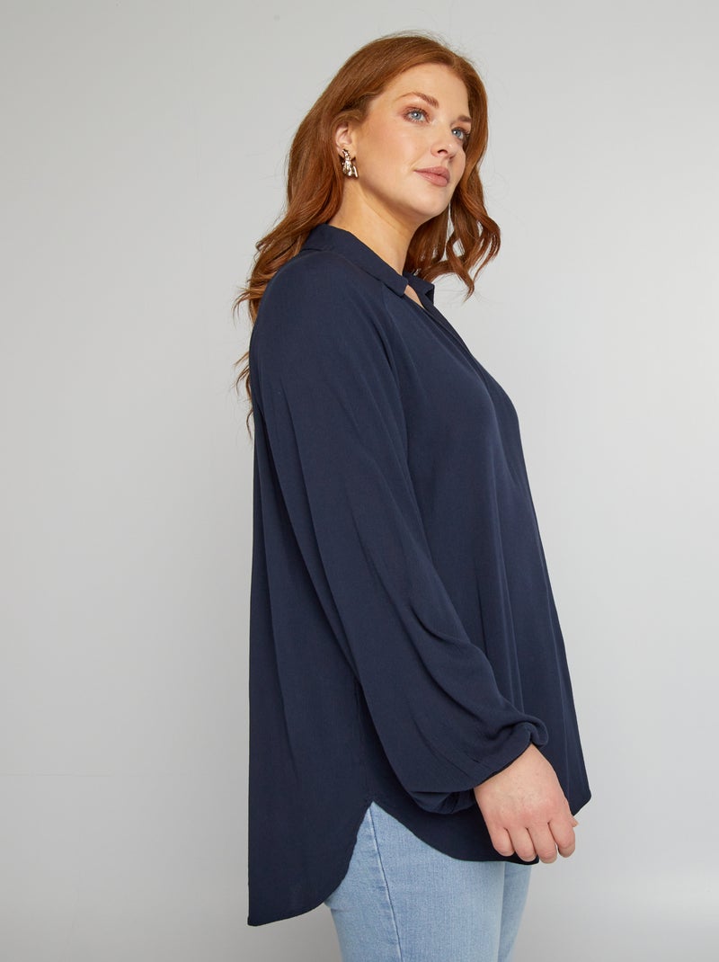 Blouse À Manches Bouffantes Rayée À Col