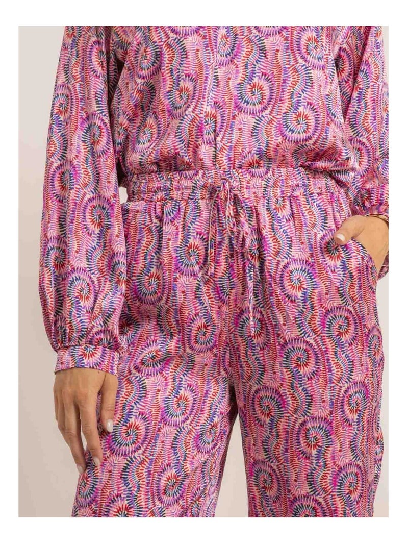 Blouse fluide motifs OGOTA Rose - Kiabi