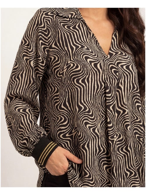 Blouse fluide motifs ozana - Kiabi