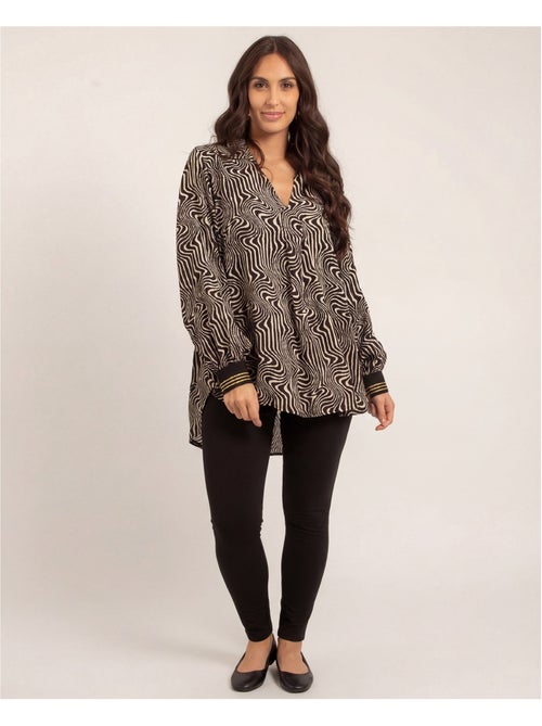 Blouse fluide motifs ozana - Kiabi