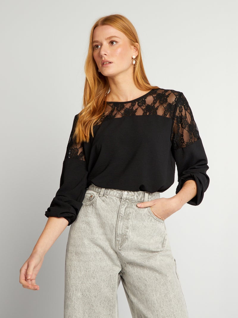 Blouse fluide noir - Kiabi