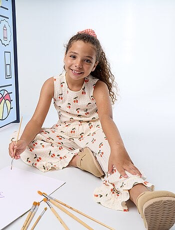 Blouse gaufrée sans manches