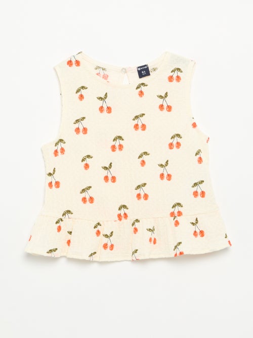Blouse gaufrée sans manches - Kiabi
